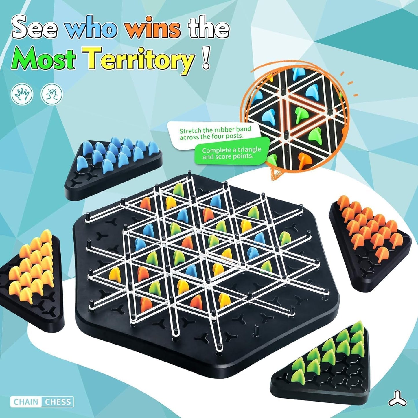 Triangle shape rubber game