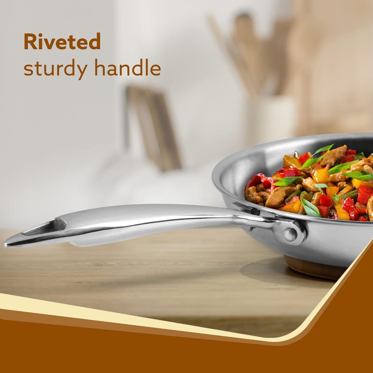 Multipurpose Stainless Steel Non-Stick Honeycomb Frying Pan (26cm)