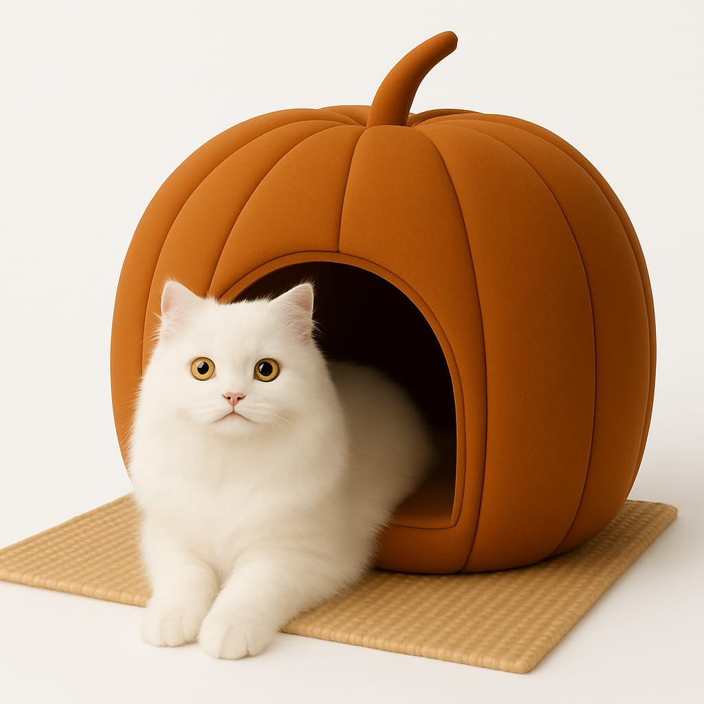 Premium Soft Velvet Pumpkin Shape House for Cats & Puppies