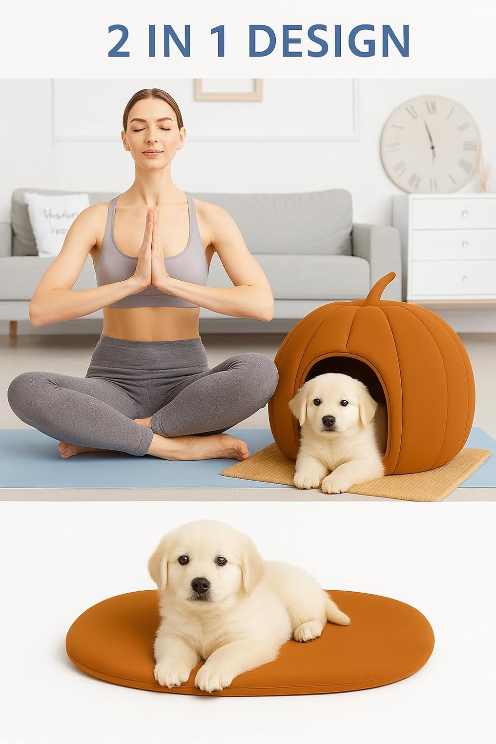 Premium Soft Velvet Pumpkin Shape House for Cats & Puppies