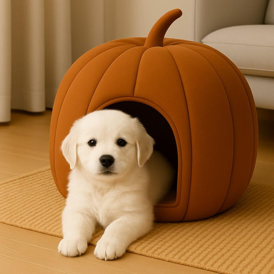 Premium Soft Velvet Pumpkin Shape House for Cats & Puppies