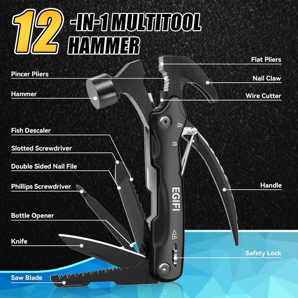 12-in-1 Survival Multi-Tool Hammer