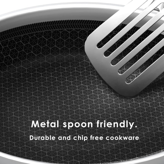Multipurpose Stainless Steel Non-Stick Honeycomb Frying Pan (26cm)