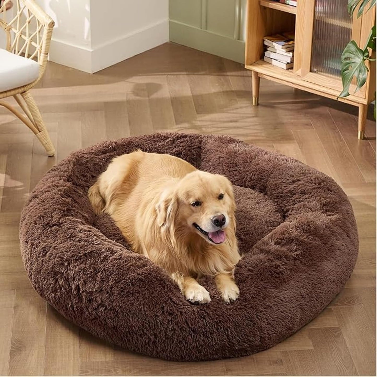 Round Donut Pet Bed for Cats and Puppies (28 Inches in Diameter)