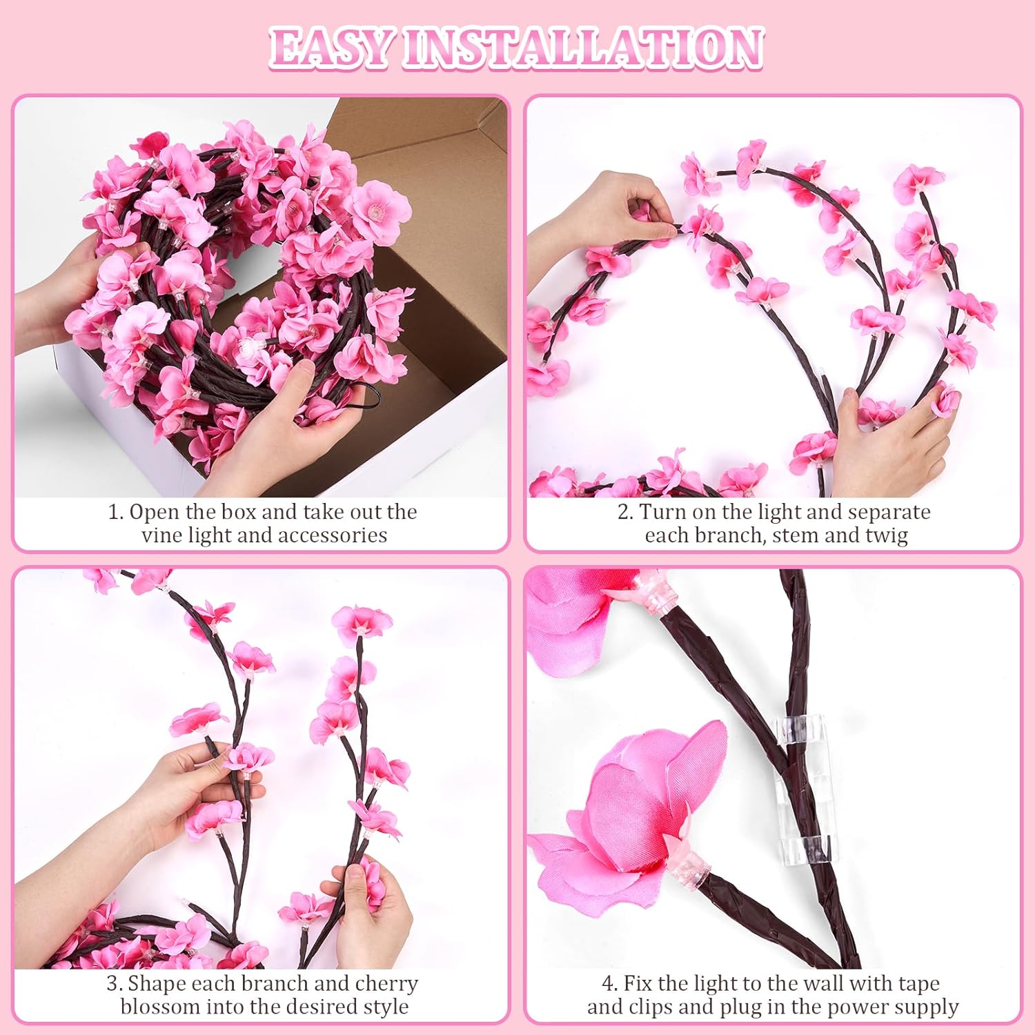 Cherry Blossom LED Tree Branch Lights (5 Feet)